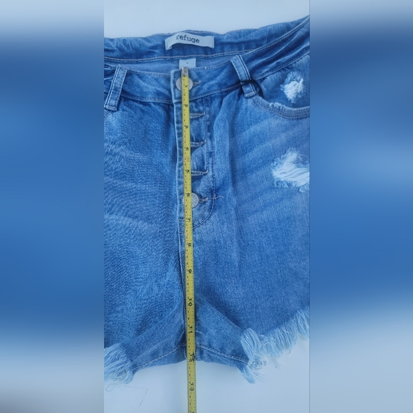 High Rise Jean Shorts Denim Cutoff Five button Refuge Charlotte Russe - Picture 7 of 9